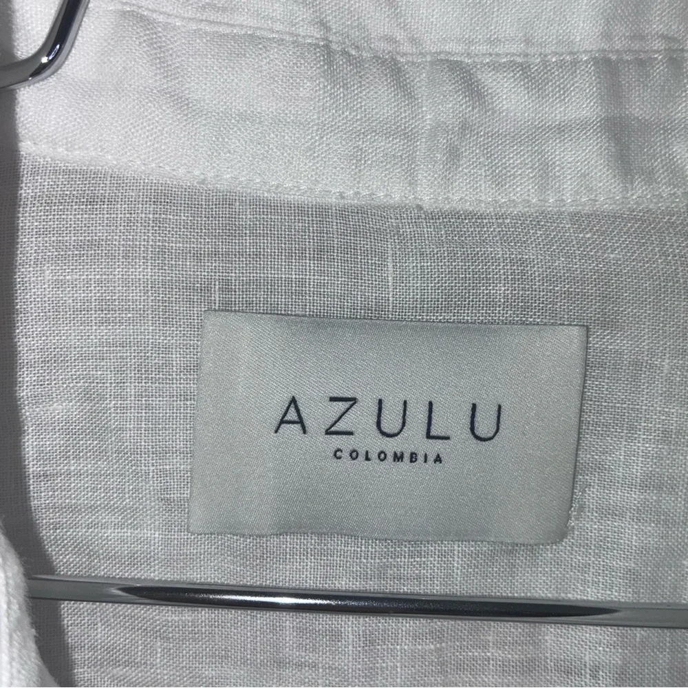 Azulu Linen Button Down Shirt in Pure White Size Small - Picture 6 of 7